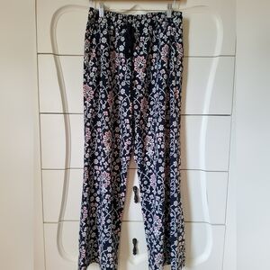 LOFT floral wide leg pull on pants